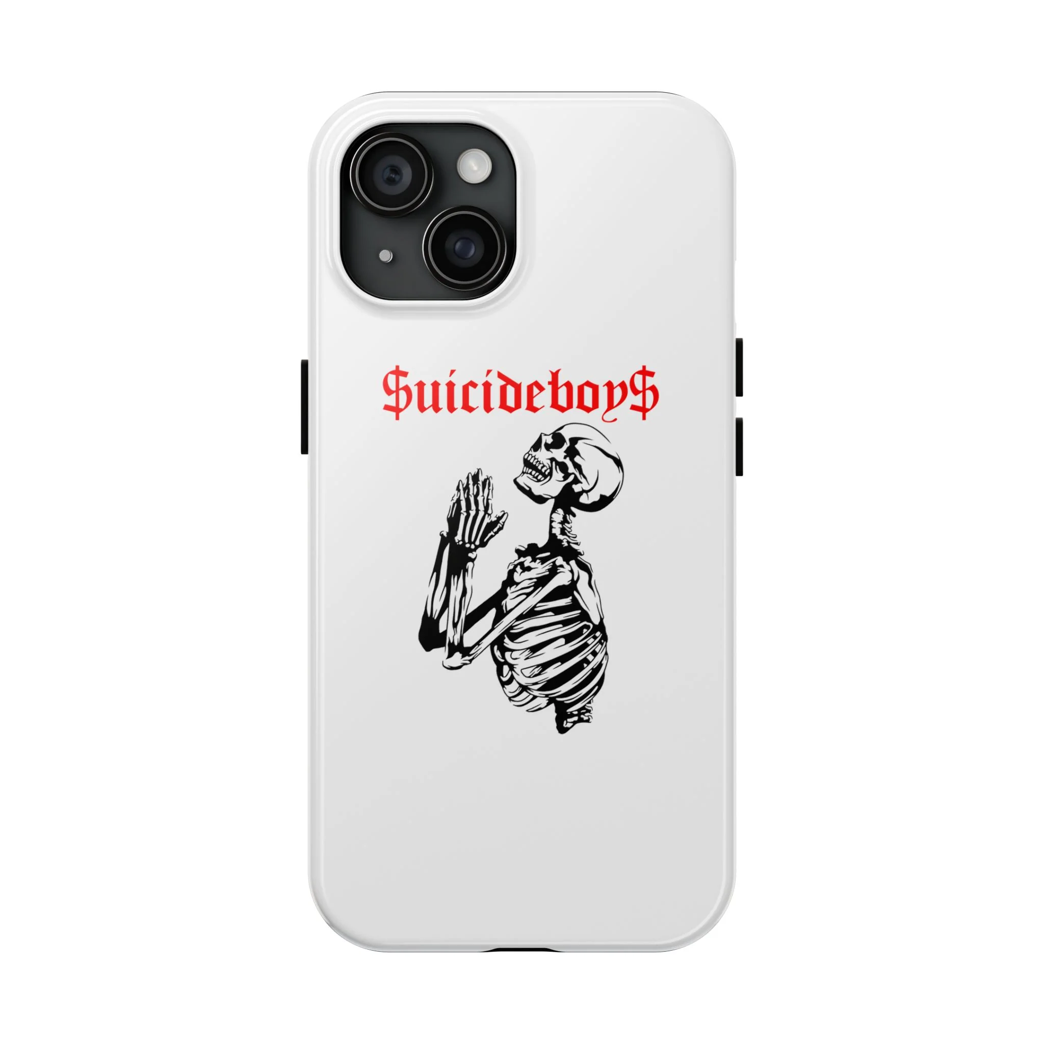 White Praying Skeleton Tough Phone Case - Image 16