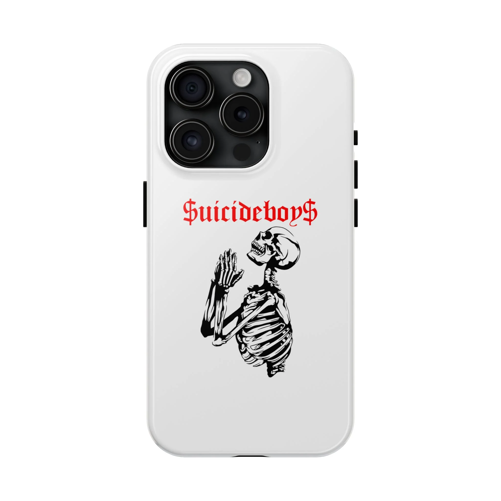 White Praying Skeleton Tough Phone Case - Image 17