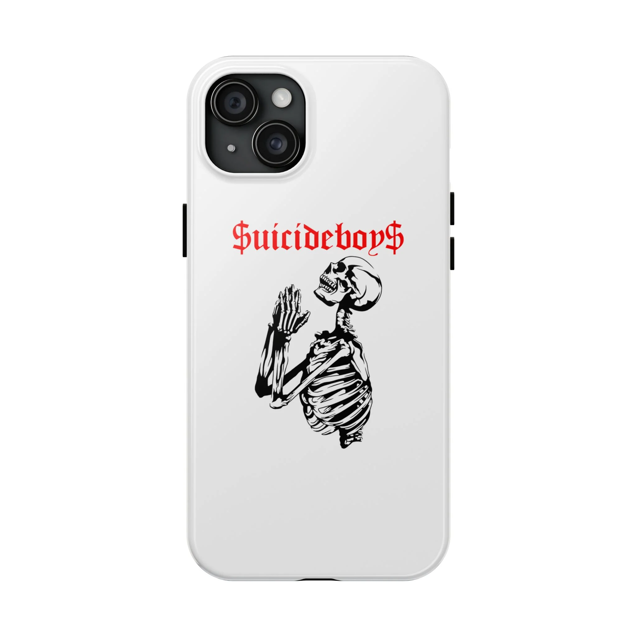 White Praying Skeleton Tough Phone Case - Image 18