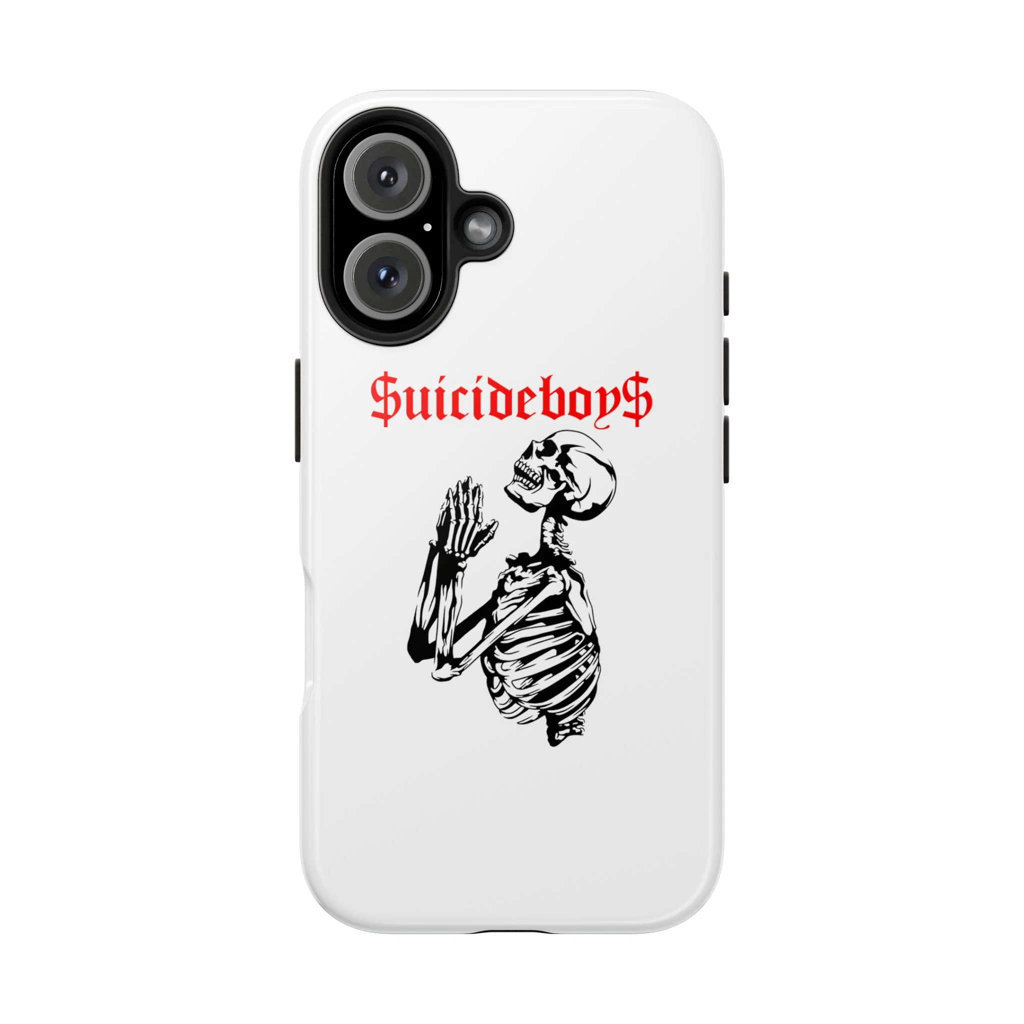 White Praying Skeleton Tough Phone Case - Image 22